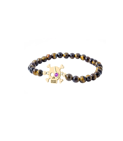 PULSERA KRANIO PIRATA ORO 10K C PIEDRA