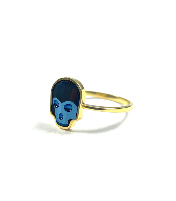 ANILLO KRÁNIO GLOW AZUL ORO 10K