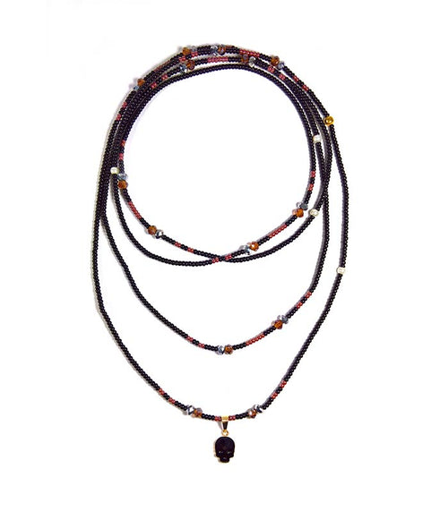 DIJE KRANIO GLOW NEGRO 10K Y CHAQUIRA KRÁNIO COMBINATIONS CHOKER & PULSERA NEGRA