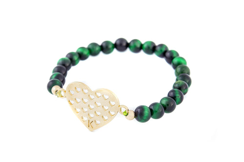 PULSERA CORAZON KRANIO ORO C PIEDRAS