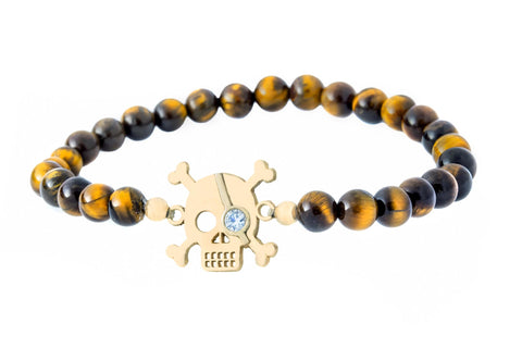 PULSERA KRANIO PIRATA ORO 10K C PIEDRA