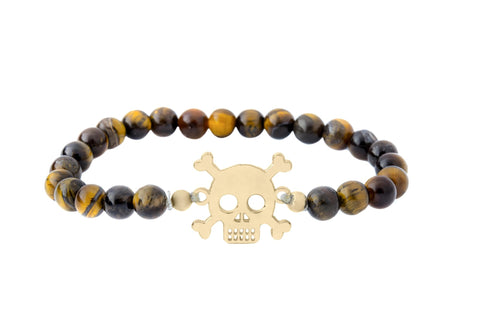 PULSERA KRANIO PIRATA ORO 10K C PIEDRA