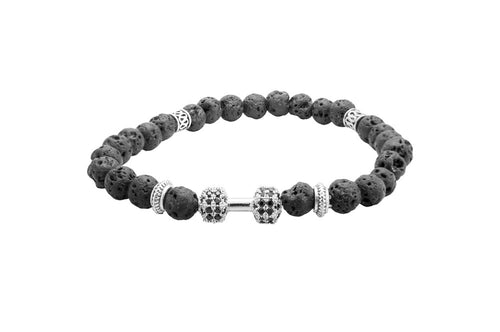 PULSERA KRANIO PESAS C/PIEDRA ACERO