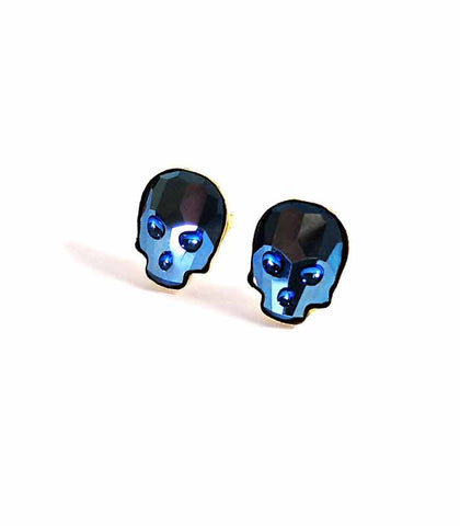 ARETES KRÁNIO GLOW AZUL ORO 10K