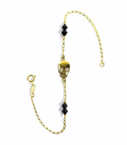 PULSERA KRÁNIO LUX NEGRO ORO 10K