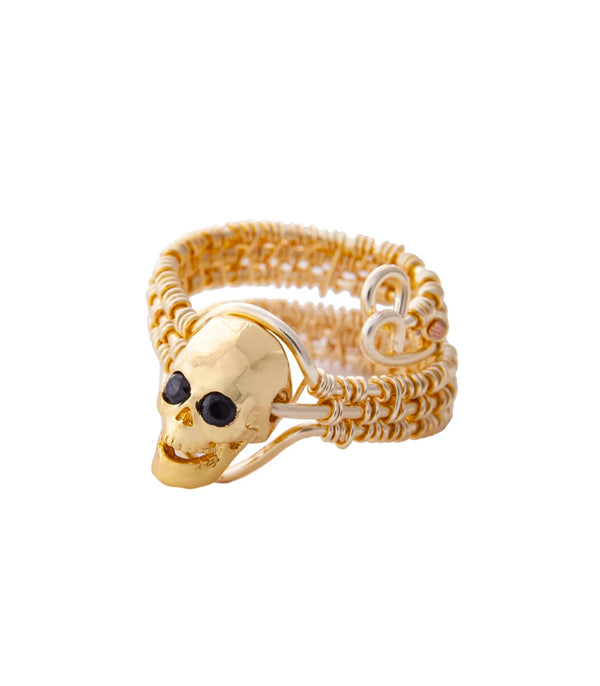 ANILLO ALAMBRE CHAPA DE ORO CALAVERA