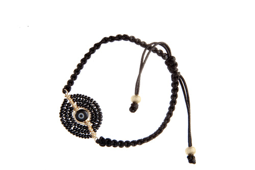 PULSERA TEJIDA OJITO NEGRO CHAQUIRAS