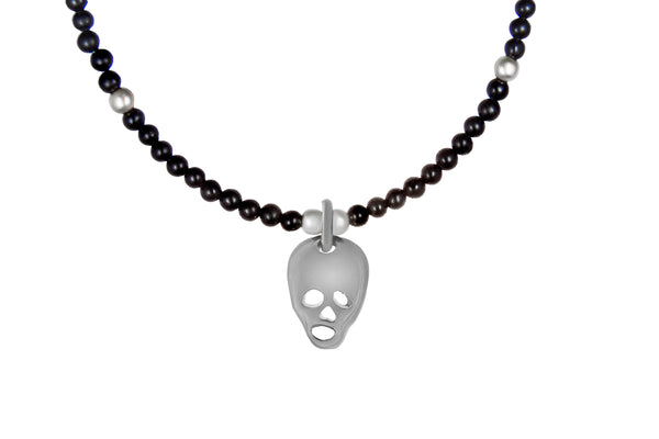 GARGANTILLA ÓNIX CALAVERA PLATA