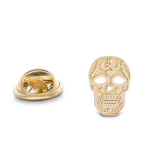 PIN SKULL GRANDE ORO 10K