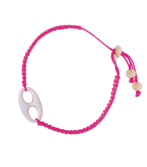 PULSERA TEJIDA ROSA CON DIJE