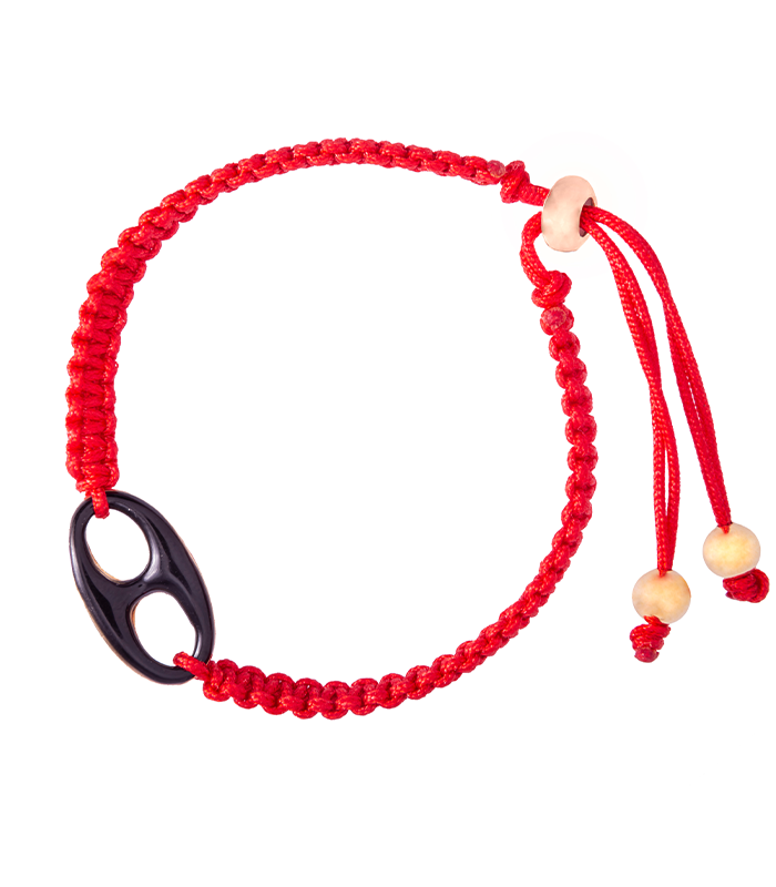 PULSERA TEJIDO ROJA CON DIJE